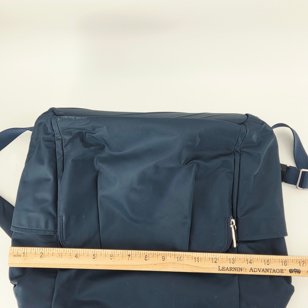 Tumi Mel Framed Blue Navy Nylon Convertible Backpack Bookbag Bag Wide Opening - Picture 15 of 16